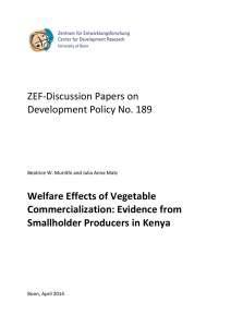 ZEF-Discussion Papers on Development Policy No. 189 Welfare Effects of Vegetable