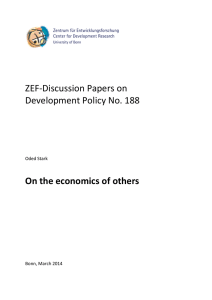 ZEF-Discussion Papers on Development Policy No. 188 On the economics of others