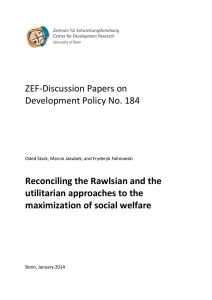 ZEF-Discussion Papers on Development Policy No. 184 Reconciling the Rawlsian and the