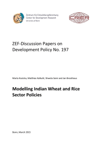 ZEF-Discussion Papers on Development Policy No. 197 Modelling Indian Wheat and Rice