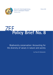 ZEF Policy Brief No. 8 Biodiversity conservation: Accounting for