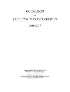 GUIDELINES FACULTY-LED TRAVEL COURSES  2016-2017