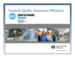 Towards Quality Assurance Efficiency March 09 1
