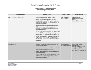 Rapid Process Redesign (RPR) Project Top Identified Processes/Ideas Team Charge Information