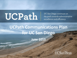 UCPath Communications Plan for UC San Diego June 2013