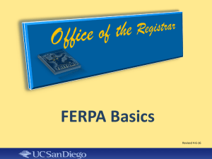 FERPA Basics Revised 4-6-16