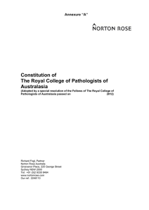 Constitution of The Royal College of Pathologists of Australasia