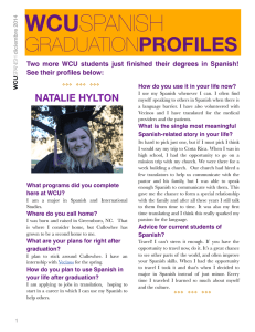 WCU GRADUATION PROFILES NATALIE HYLTON