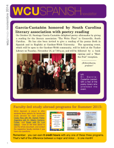 WCU newsletter García-Castañón  honored  by  South  Carolina