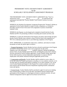 PROMISSORY NOTE AND REPAYMENT AGREEMENT for the SCHOLARLY DEVELOPMENT ASSIGNMENT PROGRAM