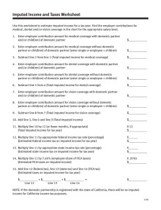 Imputed Income and Taxes Worksheet
