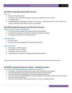   BFS STRIVE Leadership Program Basic Structure 