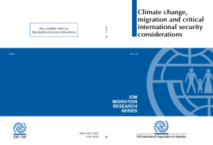 Climate change, migration and critical international security considerations