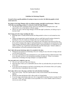 Student Handbook  THEATRE Guidelines for Backstage Etiquette