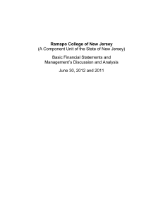 Ramapo College of New Jersey Basic Financial Statements and