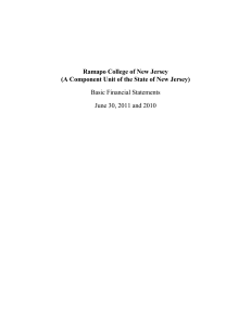 Ramapo College of New Jersey Basic Financial Statements