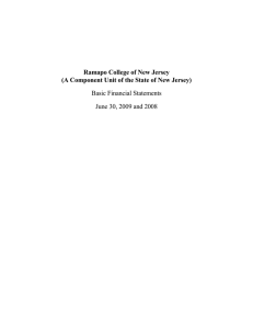 Ramapo College of New Jersey Basic Financial Statements