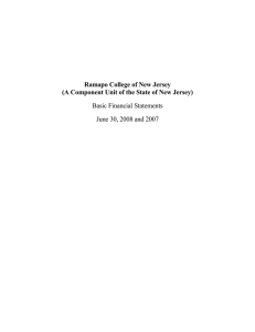 Ramapo College of New Jersey Basic Financial Statements