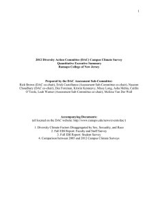 1  2012 Diversity Action Committee (DAC) Campus Climate Survey Quantitative Executive Summary