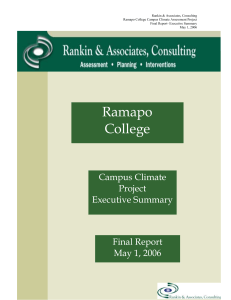 Rankin &amp; Associates, Consulting Ramapo College Campus Climate Assessment Project