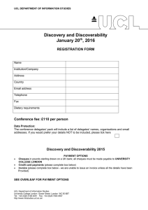 Discovery and Discoverability January 20 , 2016