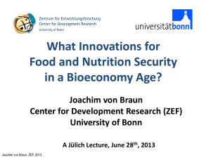 What Innovations for Food and Nutrition Security in a Bioeconomy Age?