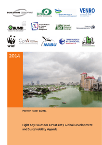 2014 Eight Key Issues for a Post-2015 Global Development and Sustainability Agenda