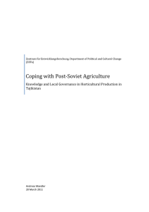 Coping with Post-Soviet Agriculture Tajikistan