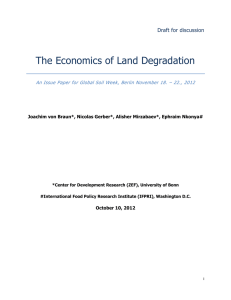 The Economics of Land Degradation Draft for discussion