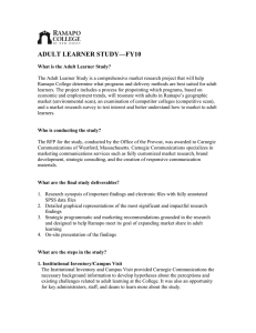 ADULT LEARNER STUDY—FY10