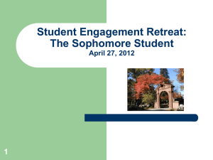 Student Engagement Retreat: The Sophomore Student 1 April 27, 2012