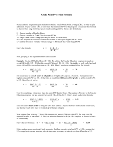 Grade Point Projection Formula