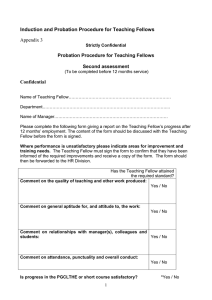 Induction and Probation Procedure for Teaching Fellows Appendix 3