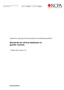 Standards for clinical databases of genetic variants.