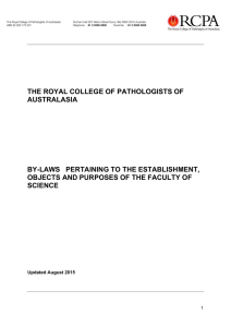 THE ROYAL COLLEGE OF PATHOLOGISTS OF AUSTRALASIA