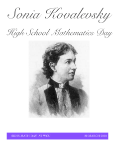 Sonia Kovalevsky High School Mathematics Day