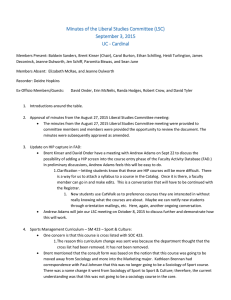 Minutes of the Liberal Studies Committee (LSC) September 3, 2015