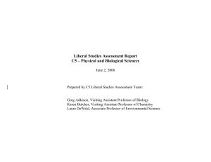 Liberal Studies Assessment Report C5 – Physical and Biological Sciences