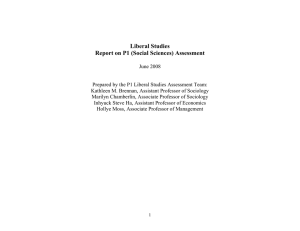 Liberal Studies Report on P1 (Social Sciences) Assessment