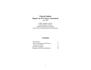 Liberal Studies Report on P3 Course Assessment