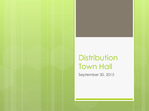 Distribution Town Hall September 30, 2015
