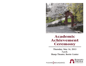 Academic Achievement Ceremony Thursday, May 16, 2013