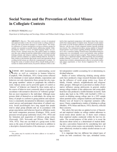Social Norms and the Prevention of Alcohol Misuse in Collegiate Contexts 164