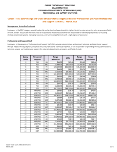 CAREER TRACKS SALARY RANGE AND GRADE STRUCTURE PROFESSIONAL AND SUPPORT STAFF (PSS)