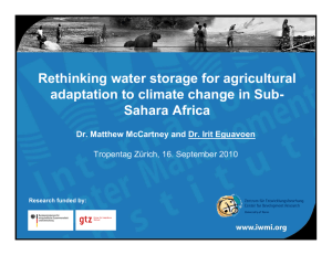 Rethinking water storage for agricultural adaptation to climate change in Sub-