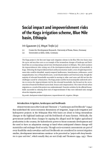 Social impact and impoverishment risks basin, Ethiopia