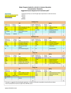 Major Program Guide for a B.S.Ed. in Science Education Concentration: Chemistry