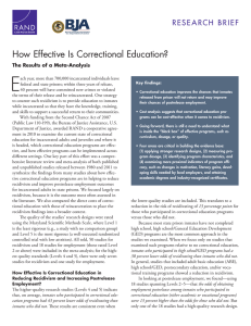 E How Effective Is Correctional Education? The Results of a Meta-Analysis