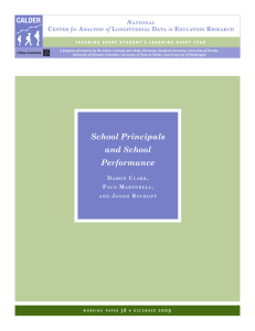 School Principals and School Performance