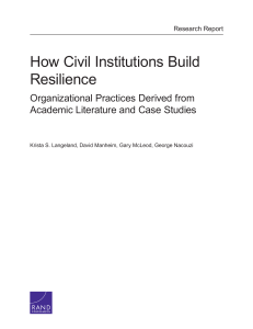 How Civil Institutions Build Resilience Organizational Practices Derived from